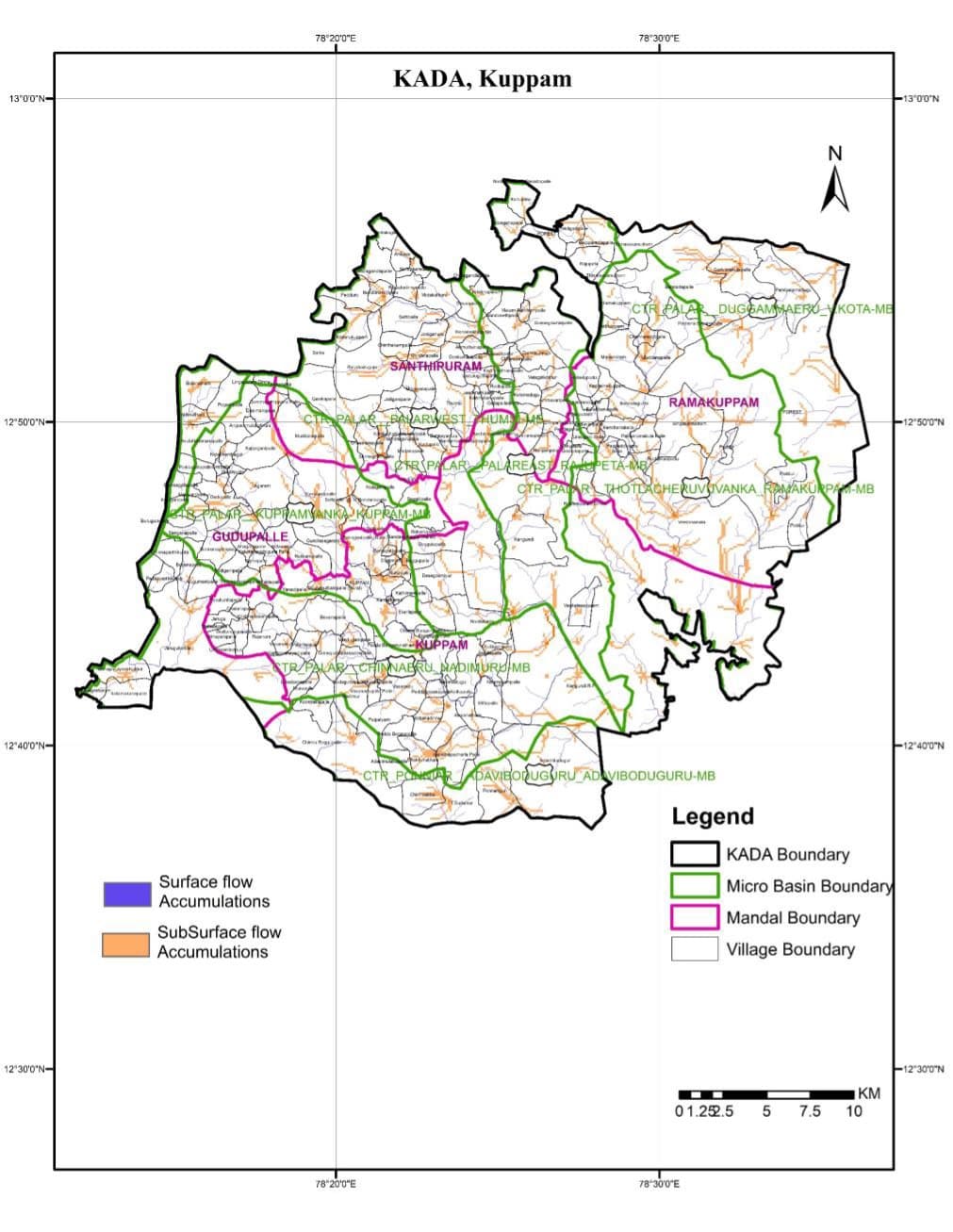 Flow Accumulation Pattern Map of KADA Region - Click to Expand