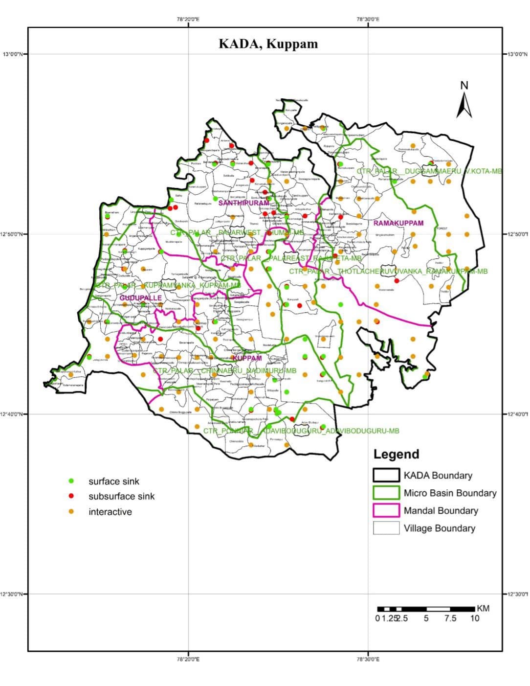 Flow Accumulation Points Map of KADA Region - Click to Expand